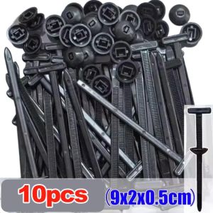 Aitemay 100pcs Nylon Cable Tie Buckle Universal Self Locking Zip Ties One Button Fastening Multipurpose Tool Car Home Garage Black 90mm