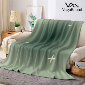 Sage Minimal Star Flannel Blanket Warm Soft Halloween Christmas Decorative Couch Warm Cozy All-Season Gift