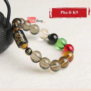Vòng đeo tay ngũ hành may mắn nam nữ đá pha lê K9