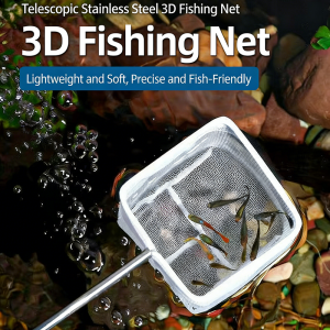 Stainless Steel Telescopic 3D Fish Net Fine Mesh Aquarium Fish Tank Fishing Net For Tropical Ornamental Fish Shrimp Tools