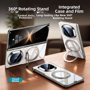 HANNUO | Rotary Bracket Transparent Ultra-thin Drop Protection Magnetic Flip Cover