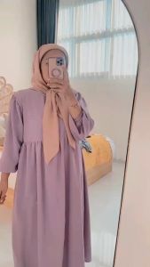 Balena Midi Dress Kaos Polos Kekinian / Saiske Gamis Dress Bahan Cotton