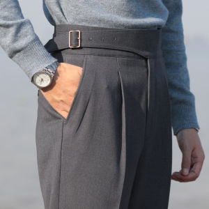 [Multi-Color] Naples Non-Ironing Business All-Match Casual Pants Mens Fall and Winter High Waist Draping Anti-Wrinkle Straight Suit Pants