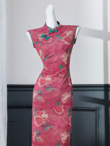 Elastic Mesh Tummy Concealing Slenderizing Cheongsam Summer