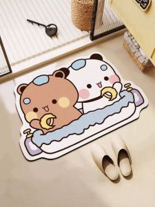 Thảm Phòng Tắm Dày Thấm Hút Nhanh Chống Trượt Bằng Đất Sét Thạch Cao Hoạt Hình Chống Mài Mòn Thảm Cửa Phòng Tắm