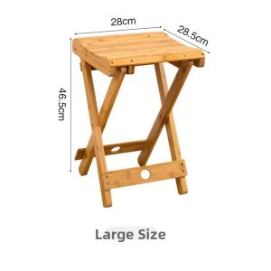 Folding Bamboo Wood Stool Square