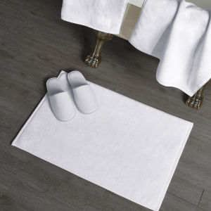 Pure Cotton Thickened Bathroom Mat Anti-Slip Hotel Towel Floor Mat Home Use Absorbent Bath Mat Simple Style Machine Washable