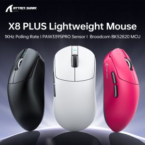 Attack Shark X8 PLUS Wireless Gaming Mouse | PAW3395 PRO Sensor 40K DPI | 1KHz Polling | 55g Ultralight | Tri-Mode