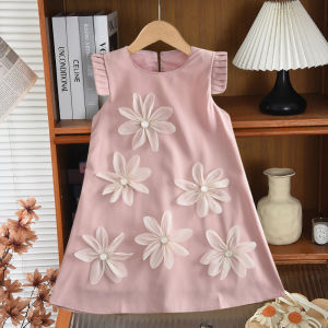 Bear Leader ชุดเดรสลูกไม้ลายดอกไม้3D เด็กสาววัยรุ่น2 5 7 9 12ปีชุดเดรสเจ้าหญิงสำหรับวัยรุ่นเสื้อผ้างานแต่งงานฤดูร้อนหรูหรา