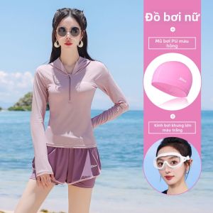 XTEP | Đồ Bơi Tách Biệt Giảm Cân Dài Tay Có Mũ Trùm Đầu