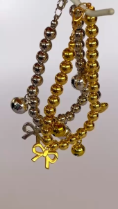 Kalung Kucing Mutiara Terbaru 2 Liontin 3 Lonceng