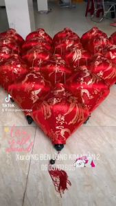 đèn lồng hội an vải gấm long phụng cực đẹp chuyên treo chùa miếu trang trí trung thu