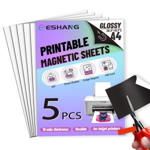 10/5 Sheets A4 Printable Glossy Magnetic Sheets Waterproof Inkjet Printing 16Mil Flexible Magnetic Photo Paper for DIY Crafts
