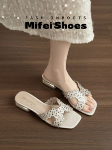 MIFEI | Leather Open-Toe Slide Sandals