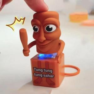 3D Printed Tung Tungtung Sahar Collectible Viral Brainrot Expression Pack Toy Finger Press Ornament Model Keychain Pendant