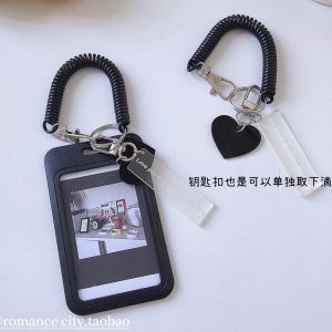 Original Black Heart Shaped Keychain Card Holder Protective Cover for Campus Meal Card Durable against Dirt for Men And Women