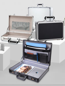 Small Aluminum Alloy Handheld File Box Business Document Case Money Storage Box Currency Tool Box Password Protection