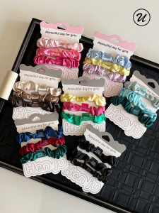 Băng Đô Satin Nhiều Màu Cho Phụ Nữ Trẻ Thời Trang Mùa Xuân Hè Tóc Đuôi Ngựa Thấp Búi Tóc Đa Năng Dễ Sử Dụng Phụ Kiện Tóc