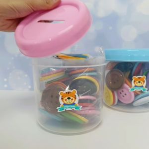 ส่งเร็ว MASTERY กระดุมยักษ์ เสริมพัฒนาการเด็ก ครบชุด 10 สี กระปุก ออมสิน เชือกร้อย ปลอดภัย ไม่มีคม ของเล่นเด็ก