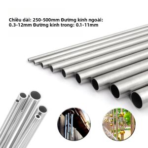 Ống Mao Dẫn Bằng Thép Không Gỉ Chất Liệu 304 OD 03-12mm Chiều Dài 250-500mm - Bộ 1/2/3/5/10 Chiếc Dành Cho Công Nghiệp Hóa Chất & Sử Dụng Ăng-ten