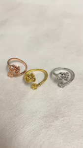 แหวนโอม แบบฟรีไซต์ สีทองสีเงินสีโรสโกลด์ ชุบ24K