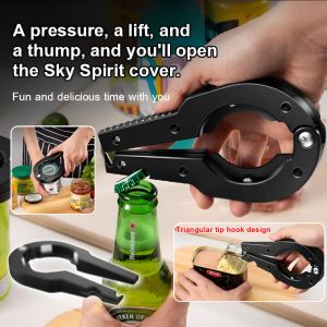 [Easy To Open The Lid] Multiple Applicable Can Openers Beverage Can Bottle Opener Cap Twister Version Bottle Opener Tool