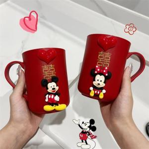 Bộ Chén Đánh Răng Bằng Nhựa Màu Đỏ Cho Đám Cưới Bộ Đồ Vệ Sinh Cá Nhân Cho Cặp Đôi Chén Đựng Đồ Dùng Vệ Sinh Cá Nhân