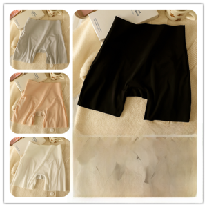 Womens High-Waist Cotton Underwear Briefs Flat Angle Safety Pants Thin Pure Cotton Crotch Summer Anti-Light Bottom Shorts