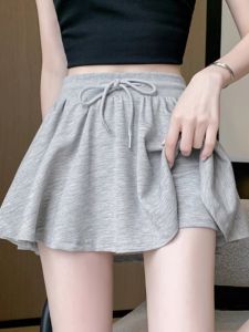 Váy Ngắn Xếp Ly Thắt Dây Cho Bé Gái Mùa Hè Cạp Cao Che Mông Chống Hở Hang Váy Ngắn Chữ a Cho Nữ