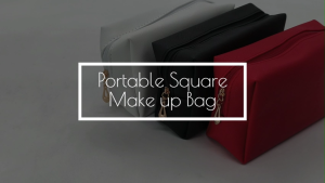 PSD PU Leather Pencil Case with Zipper - Portable Makeup Bag in Red/White/Black