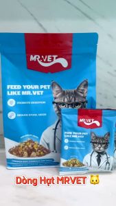 Hạt Mr.Vet T1 T2 T3 cho Mèo ở Mọi Lứa Tuổi - Có Topping Thịt Sấy Urinary Skincoat Không Ngũ Cốc
