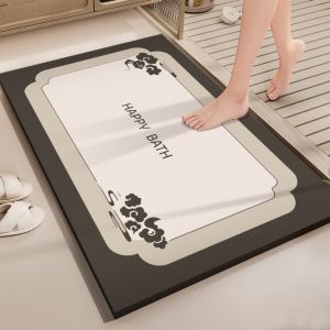 Thảm Nhà Tắm VIKAMA Diatomite Họa Tiết Sóng Chống Trơn Trượt Phong Cách Hiện Đại Trang Trí Nhà Cửa Làm Từ PVC Chống Thấm Nước.
