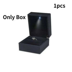 2025 Luxury Ring Box With LED Light Jewelry Diamond Ring Box for Engagement Wedding Birthday Valentines Day Gift Box