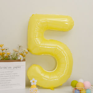 Lemon Yellow Digital Balloon Aaluminum Film Number Balloons Children Adult Party Decoration Wedding Holiday Supplies 40 inch