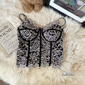 เสื้อกั๊กลูกไม้ Pure Desire สำหรับผู้หญิง พร้อมแผ่นเสริมหน้าอก เสื้อชั้นในแบบ Fishbone ดีไซน์หลังสวยงาม เสื้อชั้นในแบบสวมใส่ในชุดสูท