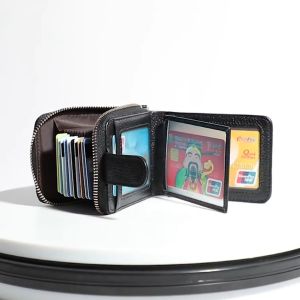 Card wallet Genuine leather business card holder driving license ID Walet zipper credit card case wallet cardbag card holder business accessories 16 card slots mens wallet