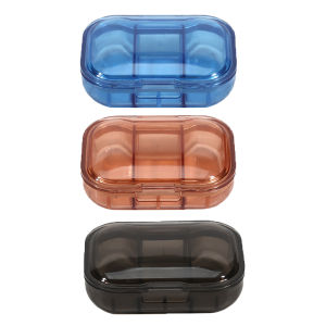 Portable Mini Medicine Pills Box 3 Compartment Drug Storage Box Pills Dispenser Pill Organizer Transparent Small Container