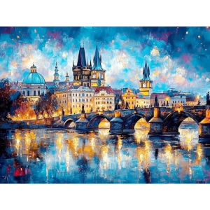 Jigsaw Puzzle for Adults 500/1000/1200/2000PCS Night Bridge Cityscape Artwork Mindful Game Stress Relief Decor Gift