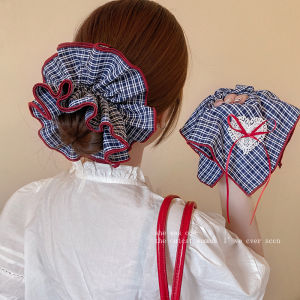 Phụ Kiện Tóc Vải Kẻ Caro Thời Trang Hàn Quốc Dành Cho Nữ Dây Buộc Tóc Hai Lớp Kiểu Tóc Đuôi Ngựa Phụ Kiện Tóc Đa Năng Mùa Hè 2025