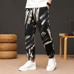 Summer Ice Silk Seven-Foot Pants Mens Casual Style National Trend Shorts Thin Sports Trousers Beach Middle-Pants