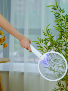 Home2U🏡 4-in-1 Folding Mosquito Swatter Electric Insect Racket USB Rechargeable Dual Modes Mosquito Swatters Kill Fly Bug Raket Membunuh Nyamuk Elektrik