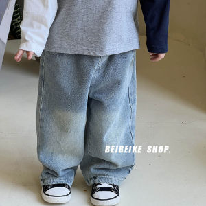 Loose Fit Straight Leg Jeans for Boys Spring Autumn New Style Childrens Long Pants Soft Cotton Versatile for Middle And Small Children