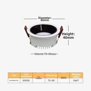 SIQIN | Anti-glare Deep-set Recessed Downlight 75mm