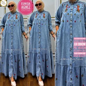 dress jumbo ld 130 cm miyuki maxy jeans terbaru-baju gamis muslim wanita super jumbo