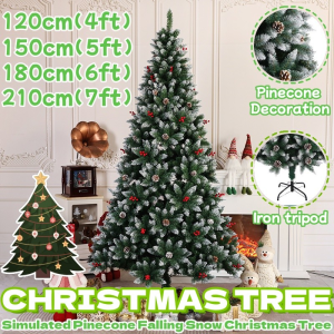 White Christmas Tree 4FT/5FT/6FT/7FT Simulation High Grade Flocking Tree Snow Tree Christmas Tree
