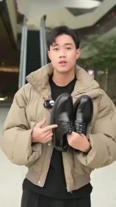Giày tây Derby nam LEMANS màu đen GC08.2 - da bò đế thơm tăng chiều cao 4cm bảo hành 24 tháng