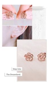 Her Jewellery Rose Earrings - Luxury Crystal Embellishments plated with 18K Gold