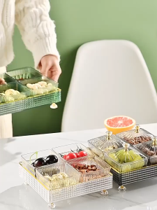 MLADEN Raya Fashion Fruit Snack Storage Divided Tray New Year Ramadan Snack Tray Desktop Candy Plate