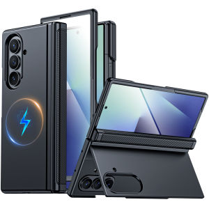 for Galaxy Z Fold 7/8 Ultra Case Fit for MagsafeHinge ProtectionScreen Protector KickstandSlim Shockproof Case-Blue