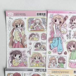 1/8PCS Korean Cute Cartoon Girl Character Stickers Hand Account Diary Scrapbook DIY Decorative Cartoon Waterproof Stickers